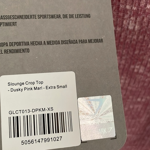 ✴️ NWT GYMSHARK SLOUNGE CROP TOP DUSTY PINK MARK EXTRA SMALL XS - Picture 3 of 5